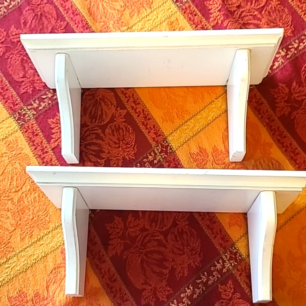2 White Petite Shelves